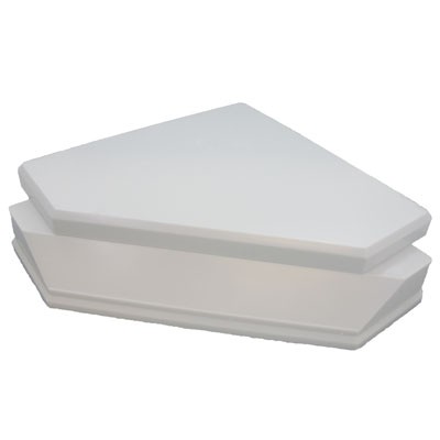 White Plastic Trophy Base w/Lid (8" x 8")
