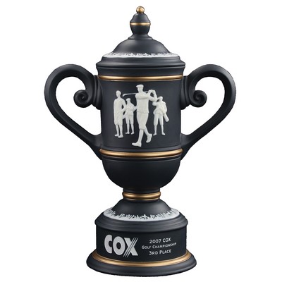 Men's Vintage Black/Gold Ceramic Golf Cup Trophy