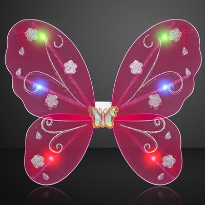 Blinking Fuschia LED Fairy Wings - BLANK