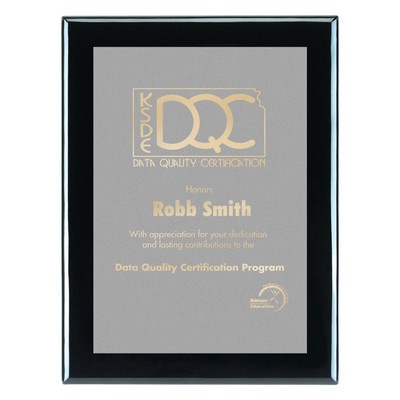 Plaque - 9"x12" Piano Wood Plaque w/ Plain Silver Plate (7"x10")