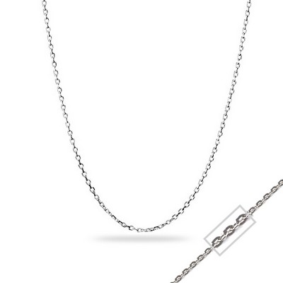 18" 14K White Gold Cable Chain Necklace - 2.25gm