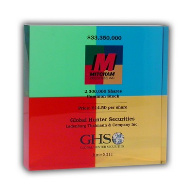 Square Lucite® Embedment Award (5" x 5" x 1")