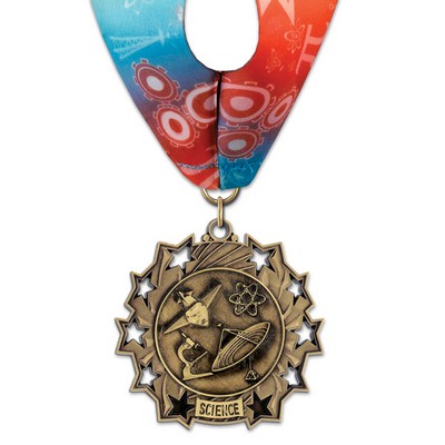 Science TS Medal w/Stock Millennium Neck Ribbon (2¼")