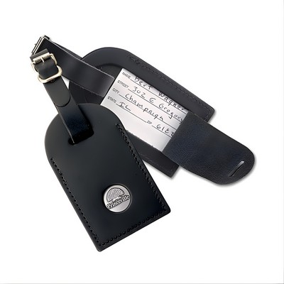 Black Leather Arch Luggage Tag