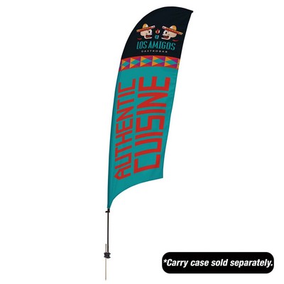 10.5' Value Razor Sail Sign Flag - 1-Sided with Ground Spike