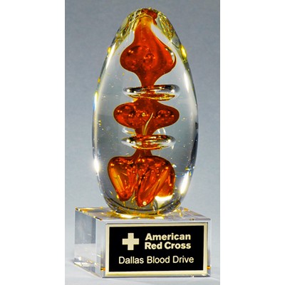 Orange Ribbon Crystal Egg