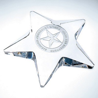 Pentagon Star Paperweight, 4"x4"