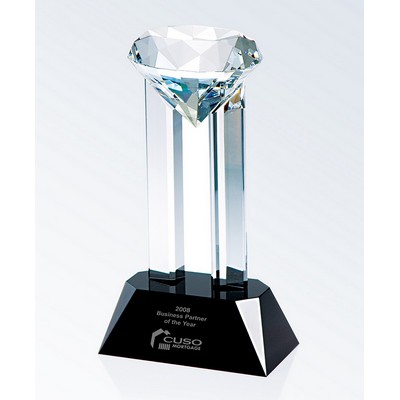 Crystal Venus Diamond Award on Black Crystal Base, 5"x9"H