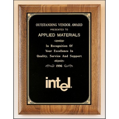 Solid American Walnut Plaque w/Black Brass Plate (8"x10.5")