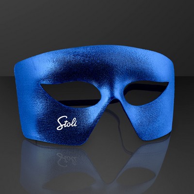 Blue Masks, Mardi Gras Costume Accessory (NON-Light Up) - PRINTED