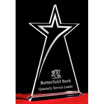 Crystal Pyramid Star Plaque w/Custom Etching (11")
