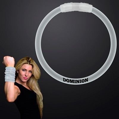 8" White Glow Bracelets - PRINTED