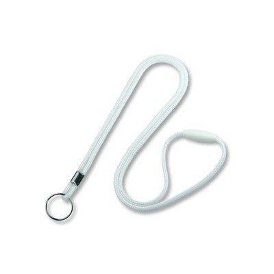 1/8" Breakaway Blank Lanyard w/Split Ring (White)
