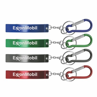 Jumbo Size Plain Bottle Opener w/ Key Chain & Carabiner