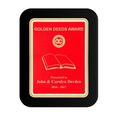 Red Plate Black Piano-finish Plaque w/Elliptical Edge (8"x10")