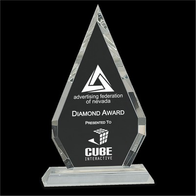 Crystal Diamond Award on Clear Pedestal Base (10")