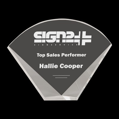 Crystal Facet Fan Award (9"x7")