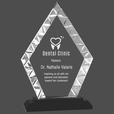 Diamond Accent Glass Award on Black Base (7½")