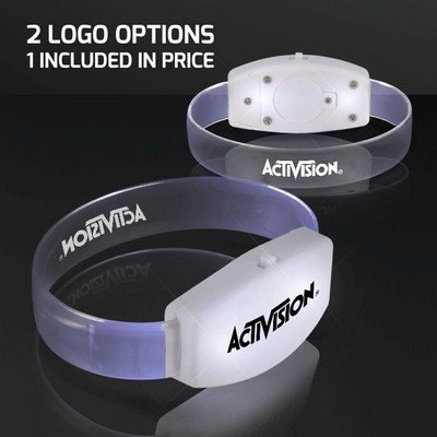 White "Galaxy Glow" LED Wrist Band Bracelets, Patent Pending - PRINTED