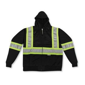 100% Polyester Black Full Zipper Hoodie