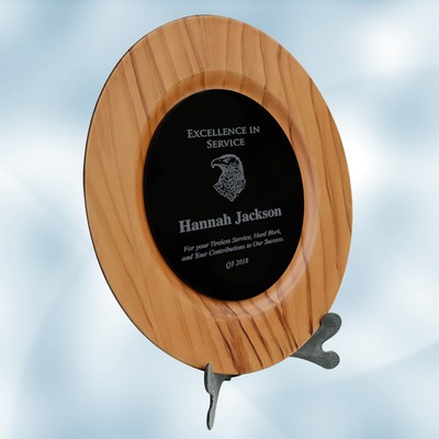 Maple/Black Award Plate w/ Acrylic Stand