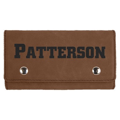 Dark Brown Leatherette Card & Dice Set