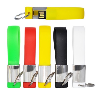 512MB Ribbon Silicone Keychain USB Flash Drive