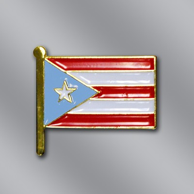 Die Struck Puerto Rican Light Blue Flag Pin