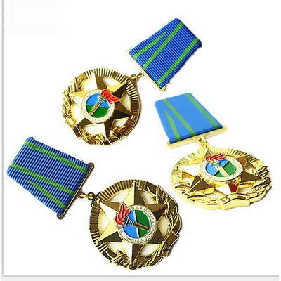 1.8" Zinc Medal With Neck Strap