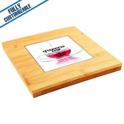 7.25X7.25" - Bamboo Trivet With Recessed Area For 4.25" Tile