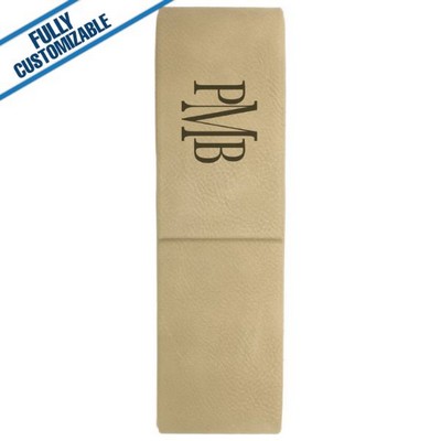 Light Tan Leatherette - Double Pen Case