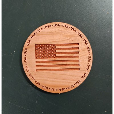 American Flag Hardwood Coasters