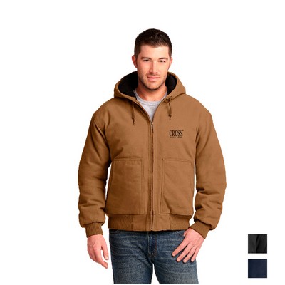CornerStone® Washed Duck Cloth Insulated Hooded Work Embroidered Jacket