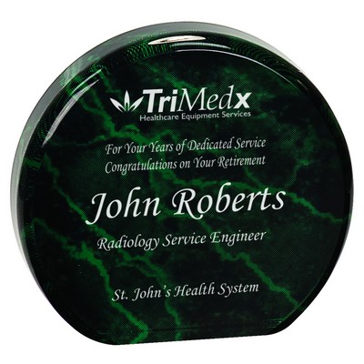 5 1/2" Green Marble Acrylic Circle