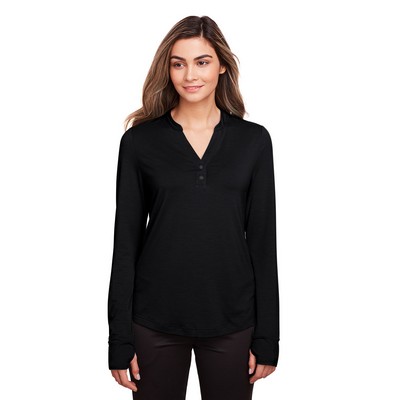 NORTH END® Women's JAQ Stretch Performance V-Neck Snap Pullover