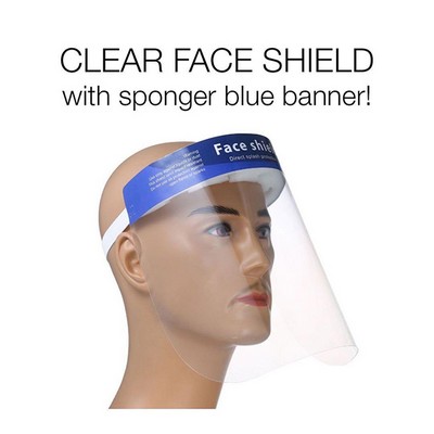Face Shield w/Comfort Sponge & Elastic Head Band