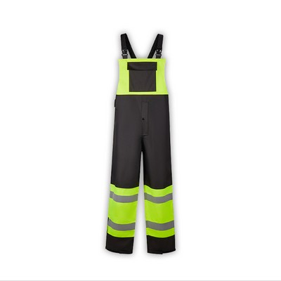 High Visibility Premium Bib Overalls, Class E, Lime, 300 Denier