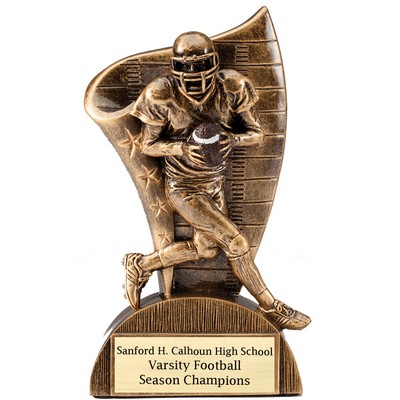 6 ½" Football Flag Resin Trophy