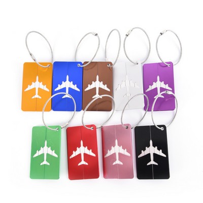 Airplane Aluminum Luggage Tag