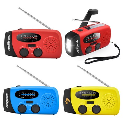 ResQ Emergency Radio – AM/FM/NOAA with LED Flashlight, 1000mAh Power Bank, Solar & Hand Crank