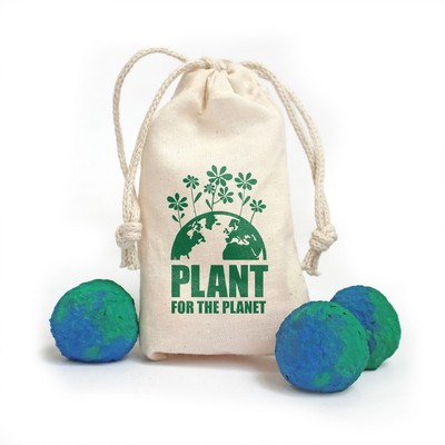 Earth Day Seed Bombs Muslin Bag 3