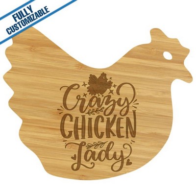 Hen Shaped Bamboo Cutting Board (13.5" x 10.875")