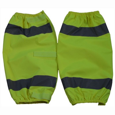 ANSI Class E Lime Waterproof Reflective Leggings with Adjustable Hook & Loop Closures