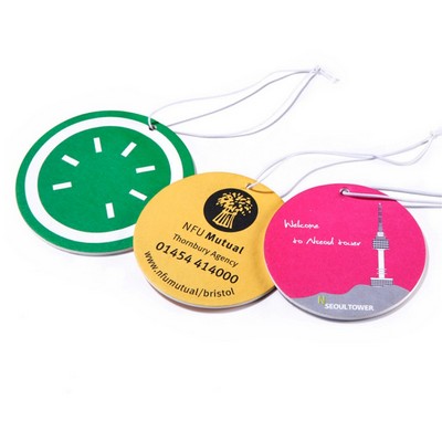 3.5" Die Cut Shape Custom Full Color Printed Air Freshener w/Wild Forest Scent