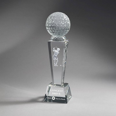 Female Golf Crystal Column with Ball