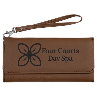 Leatherette Wallet with Strap