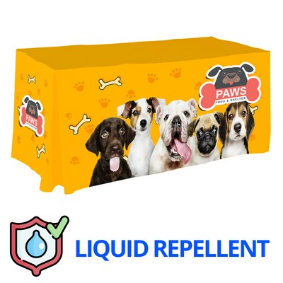 6' x 30" Top x 29" H (Liquid Repellent) Hemmed Pleated Table Throw - Dye Sublimated