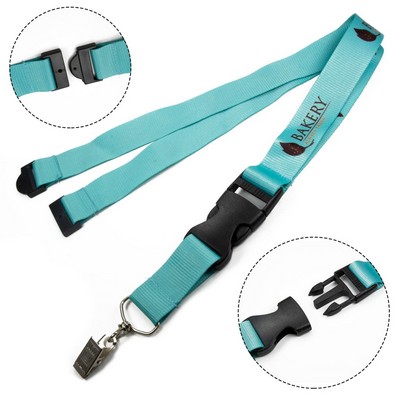 5/8" Polyester Full color Lanyards with Buckle Release & Safety Breakaway