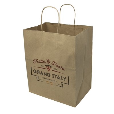 Full Color 1-Sided Natural Handle Shopper Paper Bag (10" X 12" x 7")