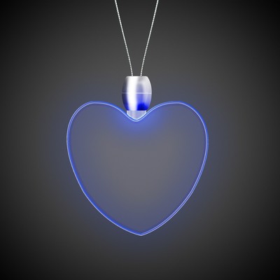 24" Blue Heart Light-Up Pendant Necklace(Digi-Printed)